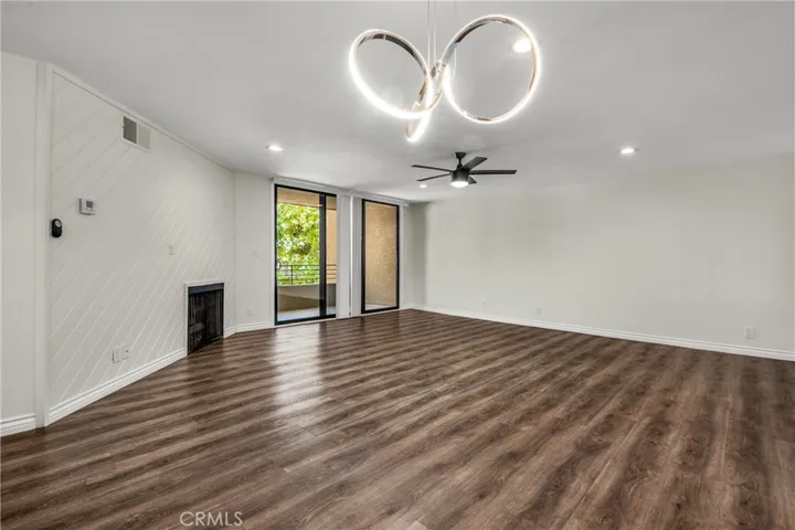 Living room with a fire place