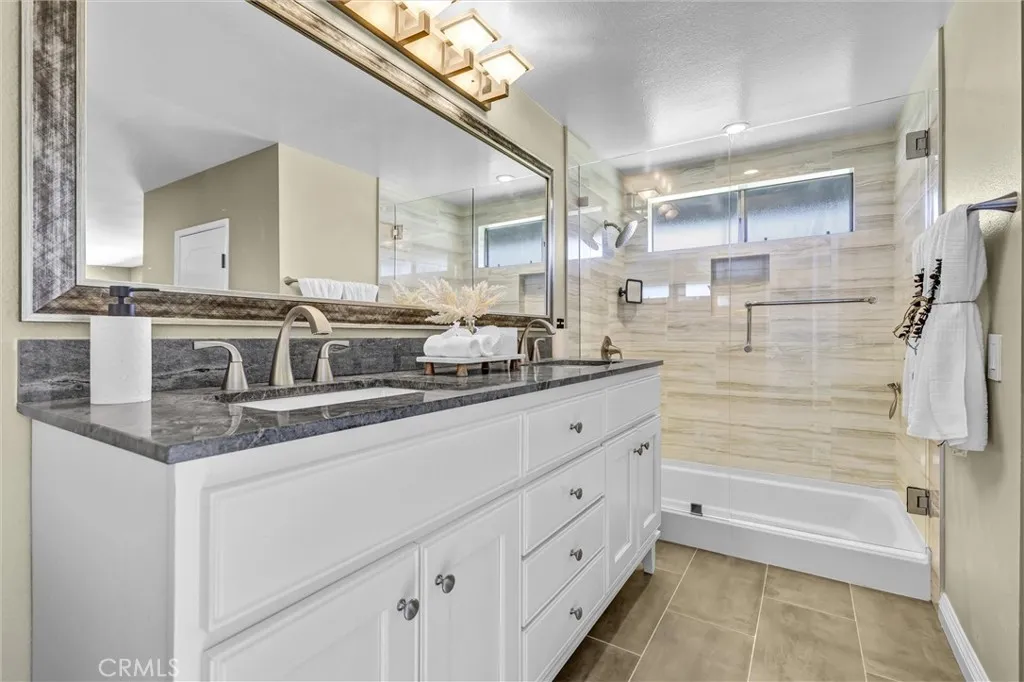 Remodeled bathroom in primary bedroom