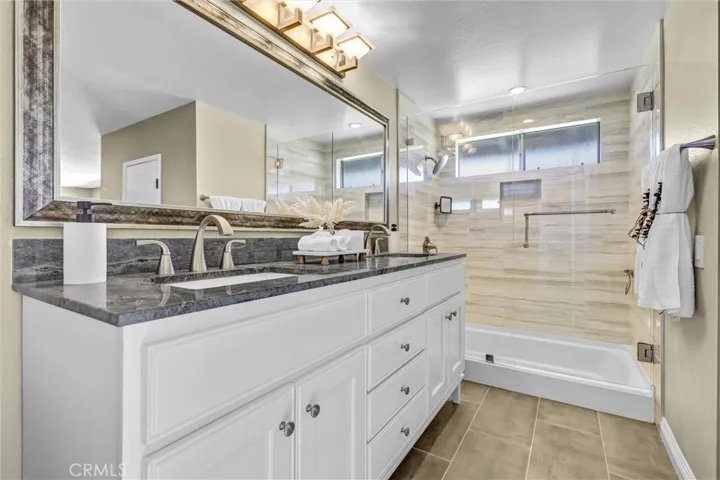 Remodeled bathroom in primary bedroom