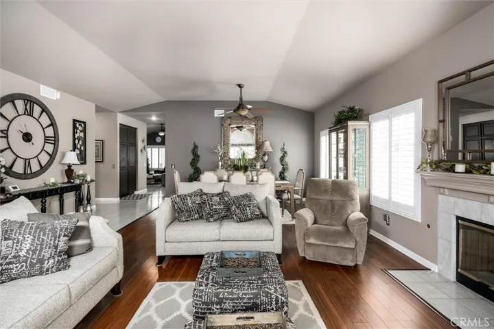 Living Room with Dining Room in Background