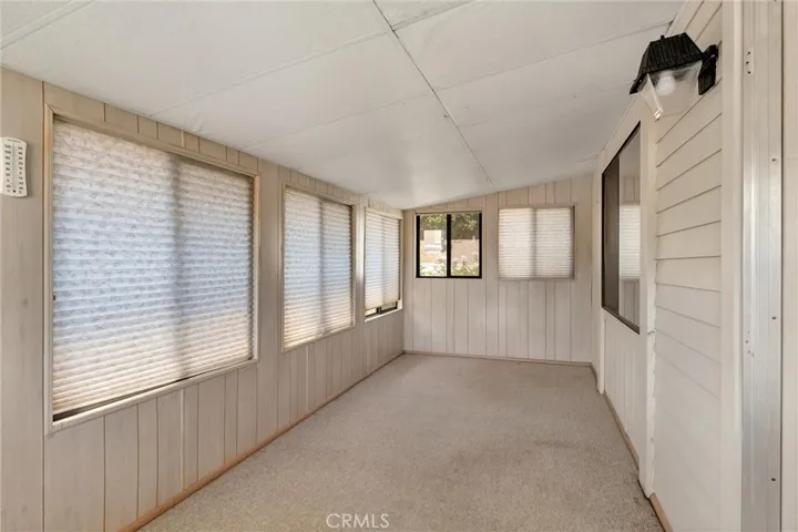 Fully enclosed sun porch entry area
