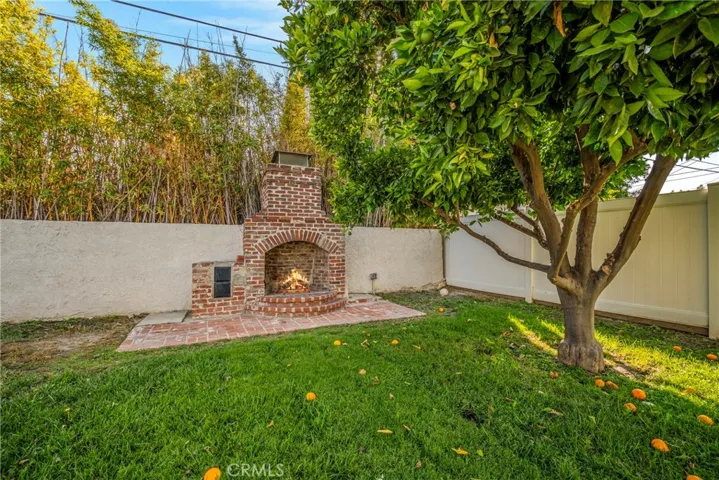 Beautiful backyard with fruit tree
