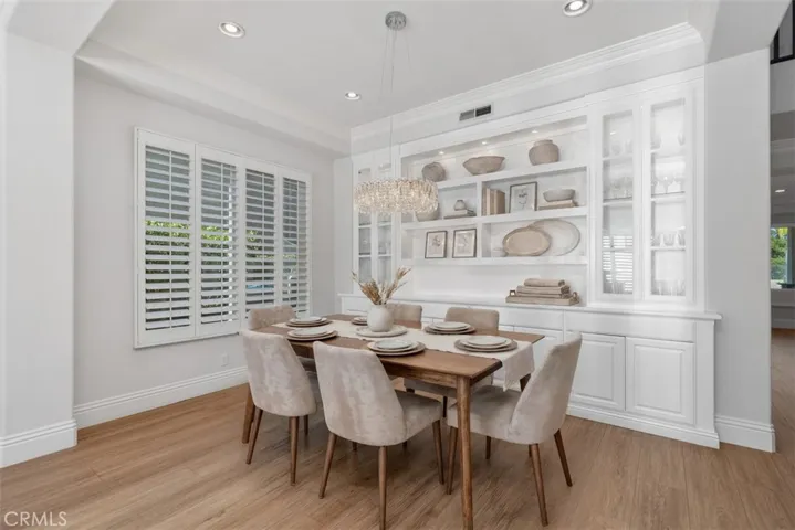 Dining table is virtually staged