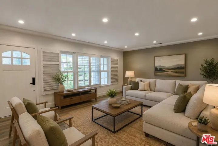 Virtually staged living room