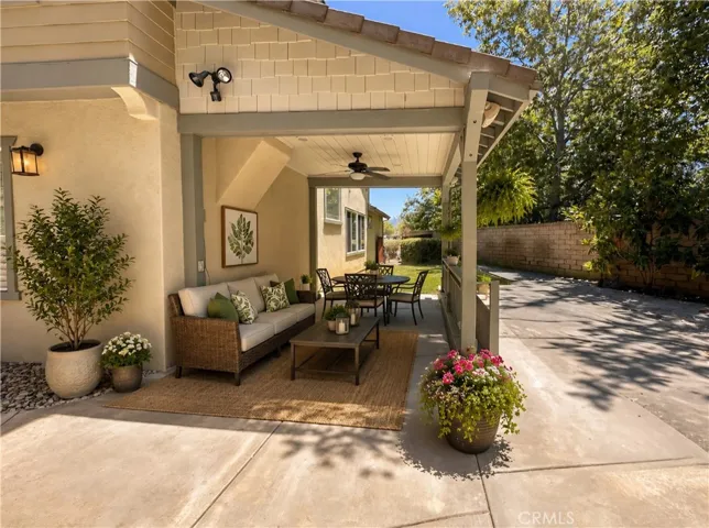Artificially staged Patio area in a Backyard
