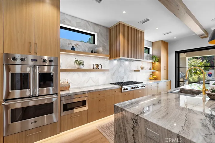 Chef's Kitchen with French Door Viking Oven and 8 Burner Cook Top
