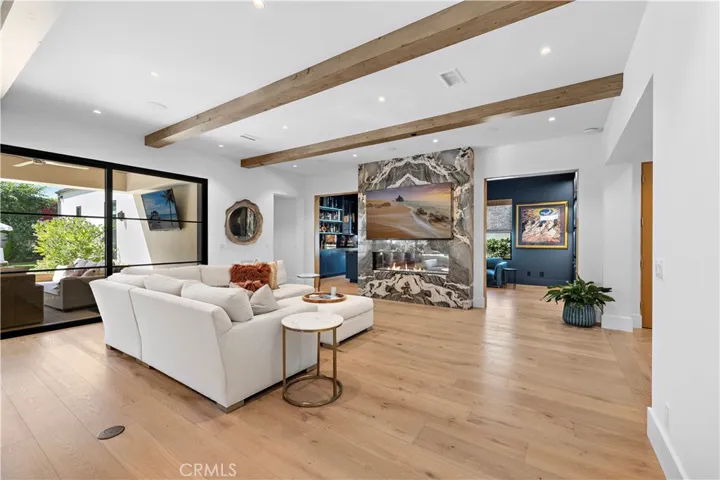 Great Room, view of dual sided fireplace