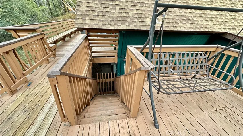 Staircase to laundry room.
