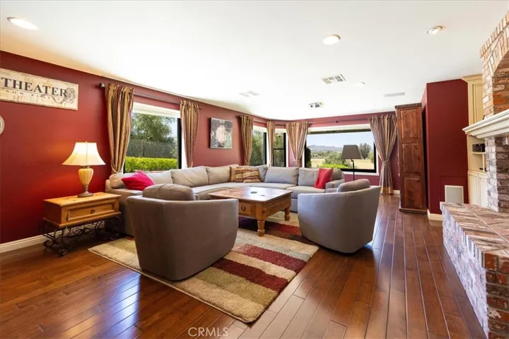 Theater Room with fireplace