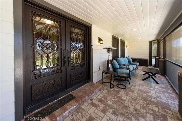 Double Door entry with enclosed Patio