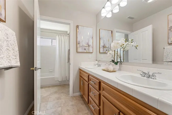2nd floor - hallway bathroom with dual vanity