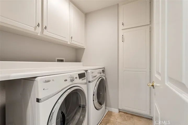 Laundry is conveniently located on the 2nd floor with cabinets and counterspace