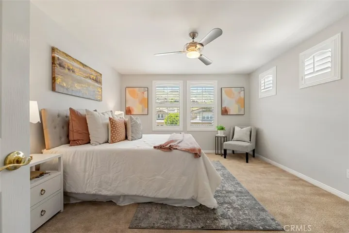 2nd floor - large front bedroom is approx 12'9" x 14'8". Split-tilt shutters