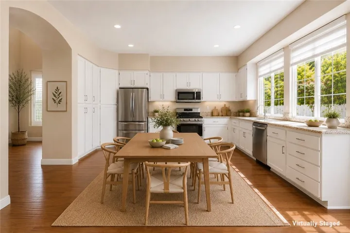 Bright dining area overlooking the