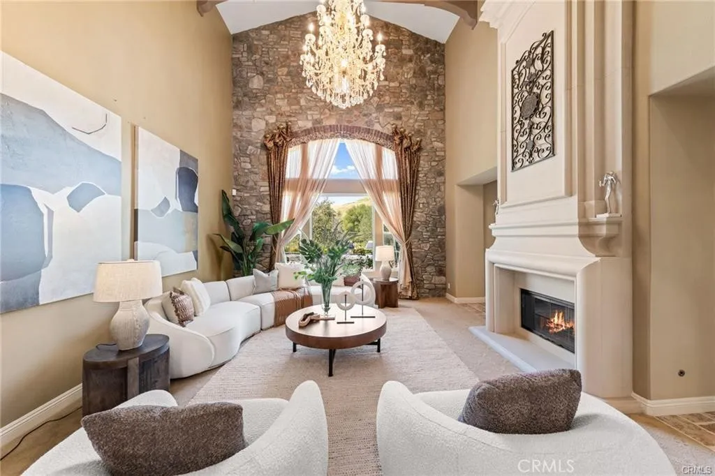 High ceiling in living room