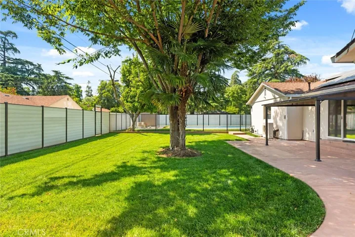 Lush lawn and new fencing.
