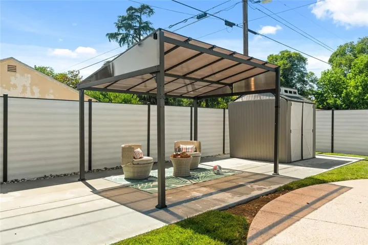 Shaded pool side gazebo.