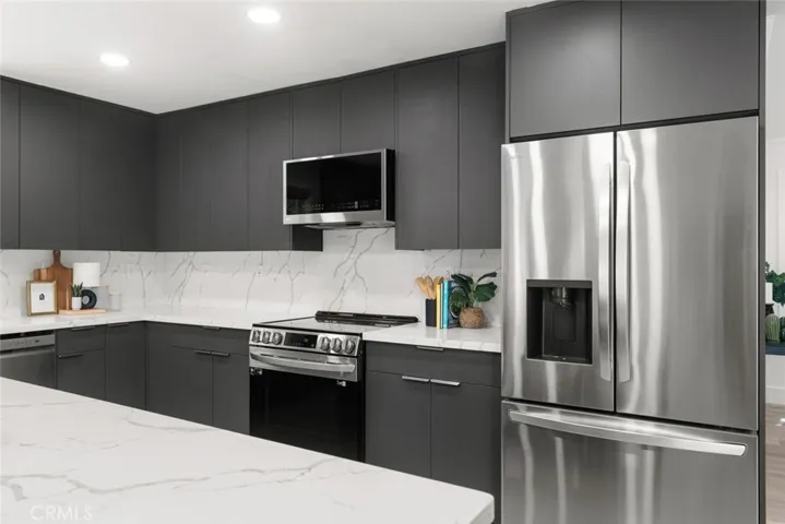Stainless steel appliances.