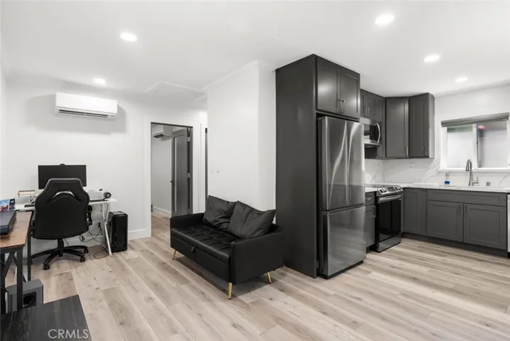 Open concept living room and kitchen.