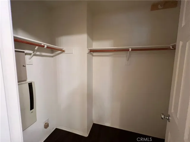 Walk in closet in master bedroom