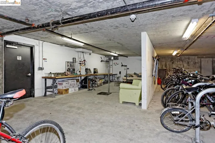 Garage featuring a workshop area