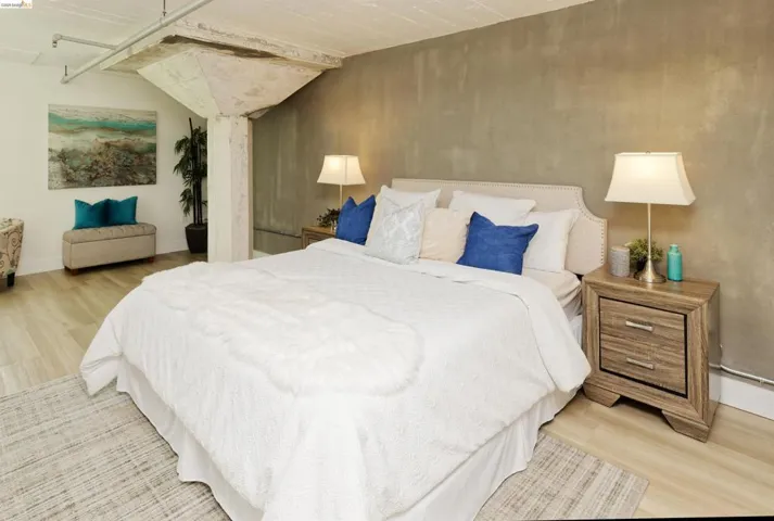 Bedroom with light wood-type flooring