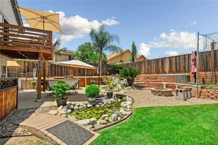 Landscaped backyard