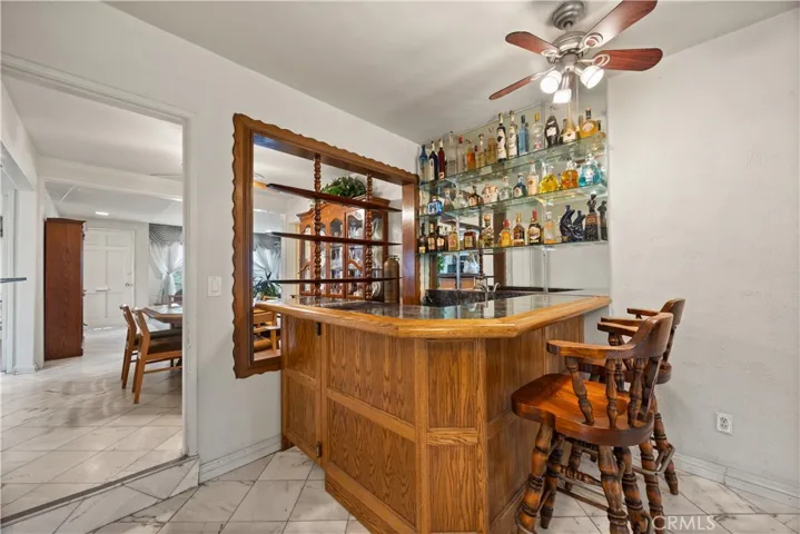 Bar area going into TV room