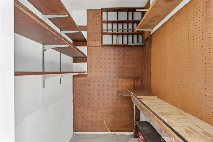 Storage room in patio area for your golfing items or fishing materials