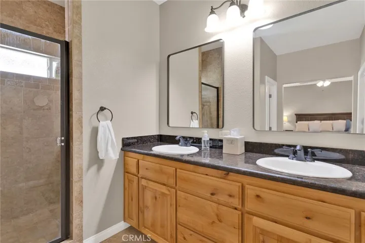 Dual sinks and upgraded fixtures.