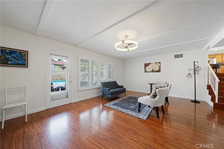 Separate family room.