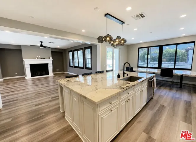 kitchen into living room