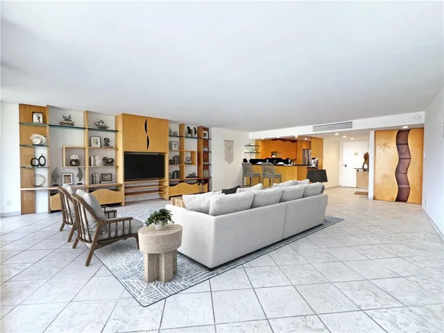 Living Room towards Kitchen virtually staged