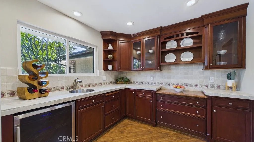View of the butlers pantry as seen from the dining area