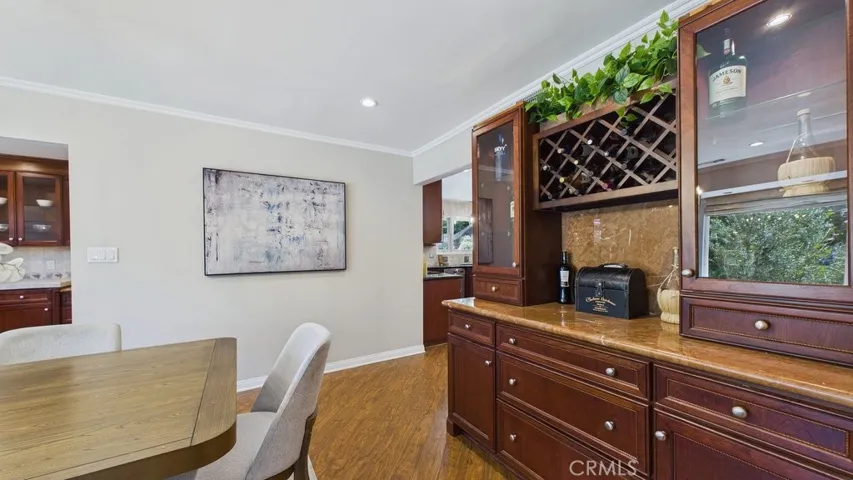 View of dining area as seen from the main entry into the home