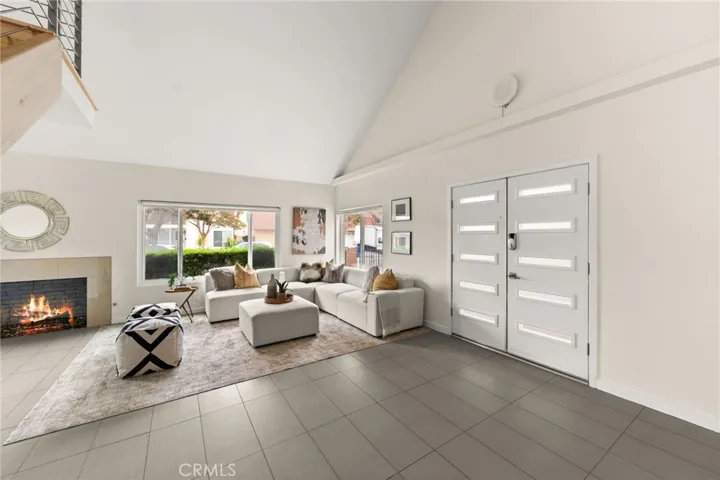 Front entrance. Chic tile flooring