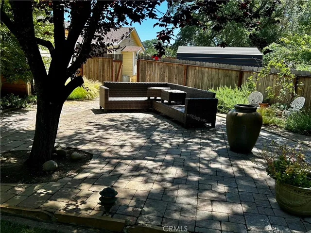 Separate brick patio