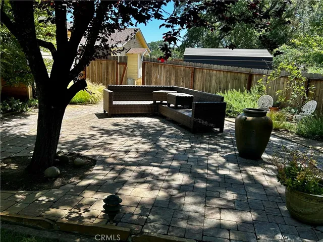 Separate brick patio