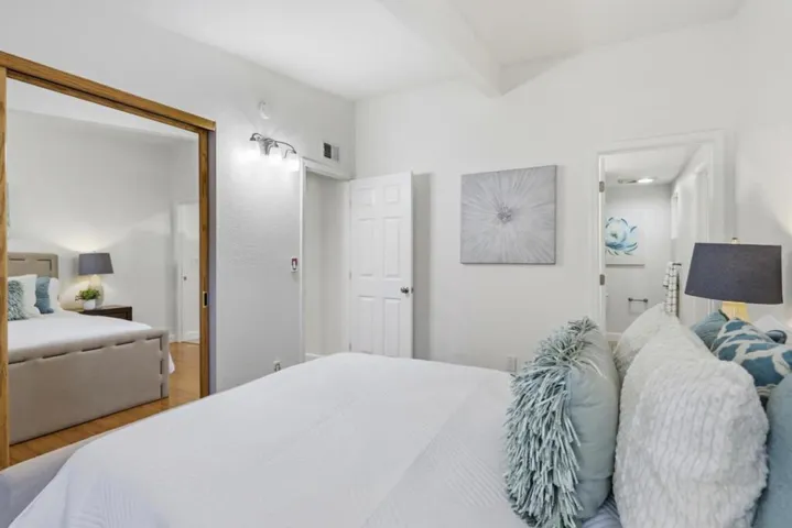 Spacious downstairs primary suite with and a peaceful, light-filled atmosphere.