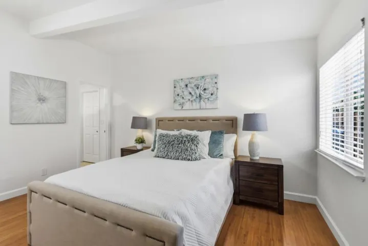 Spacious downstairs primary suite with and a peaceful, light-filled atmosphere.