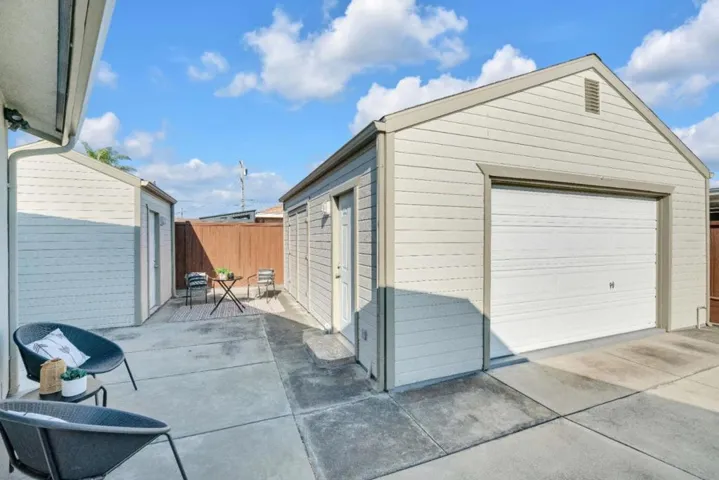 Detached garage and storage shed