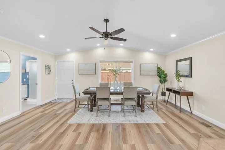 Clean, spacious dining area.