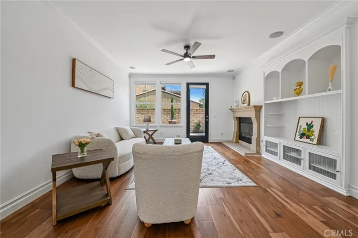 family room with fireplace