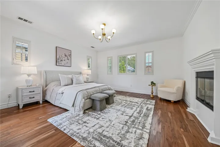 primary bedroom with fireplace
