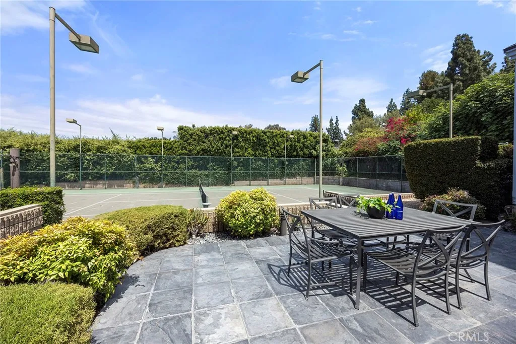 Backyard Patio and Tennis Court