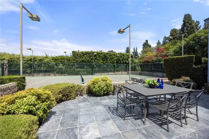 Backyard Patio and Tennis Court