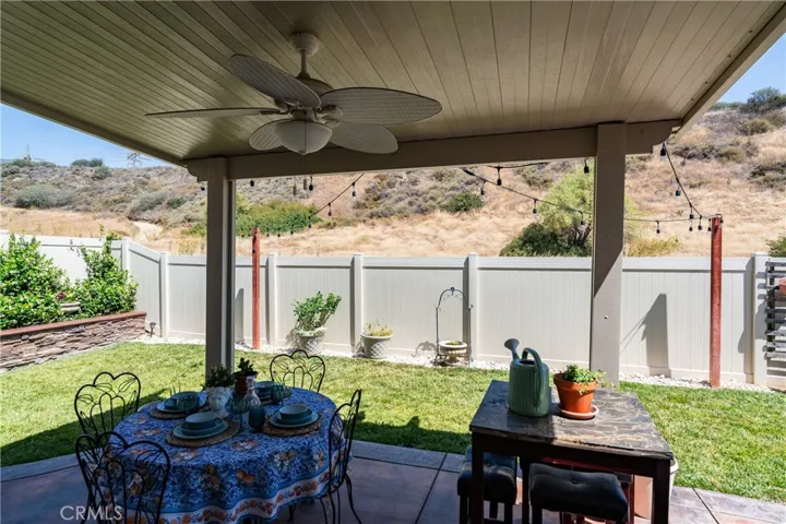 Backyard oasis w/patio cover facing the hills