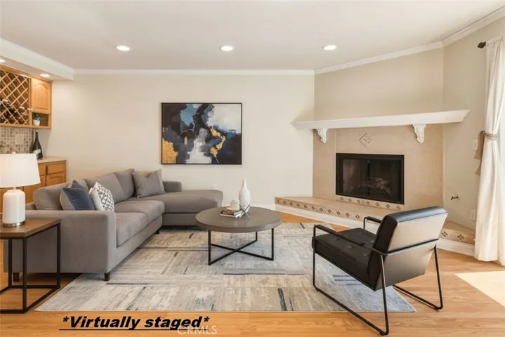 virtually staged living room