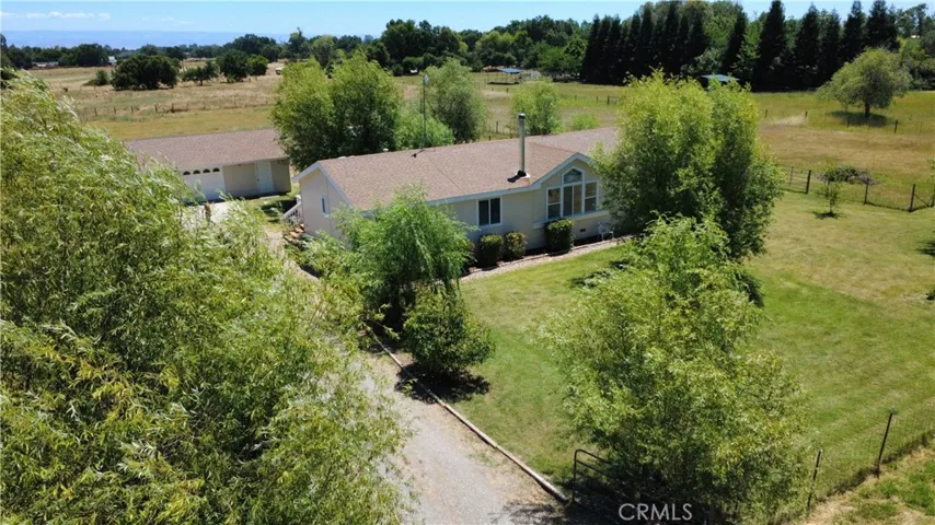 Aerial picture of home and garage