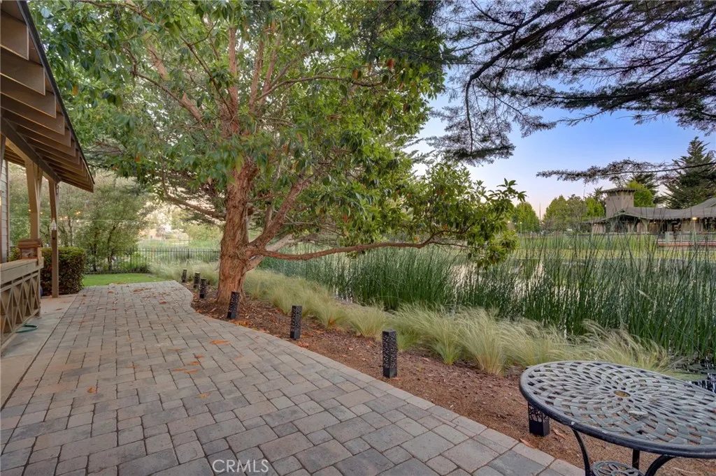 views of pond of backyard